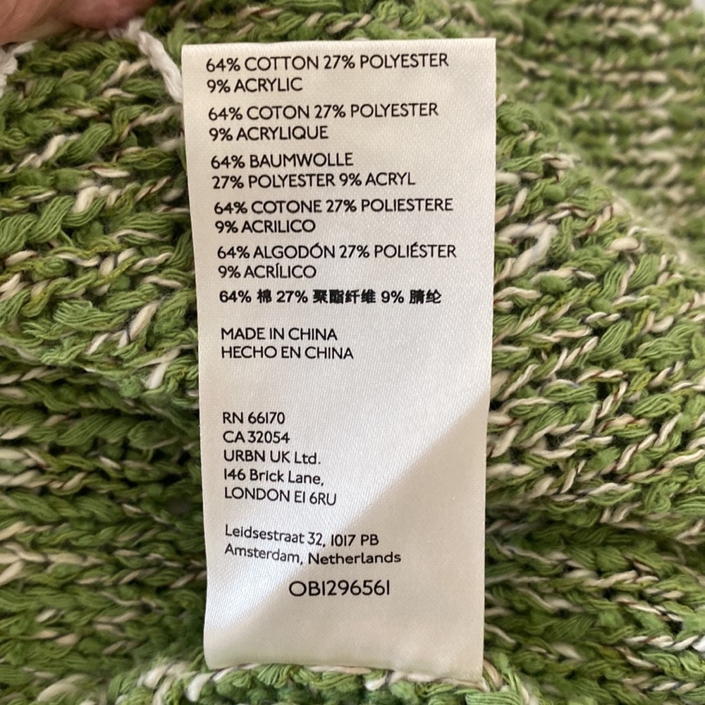 Anthropologie | Daily Practice Green Knit Palm Cardigan Size XSmall/Small - Picture 13 of 13